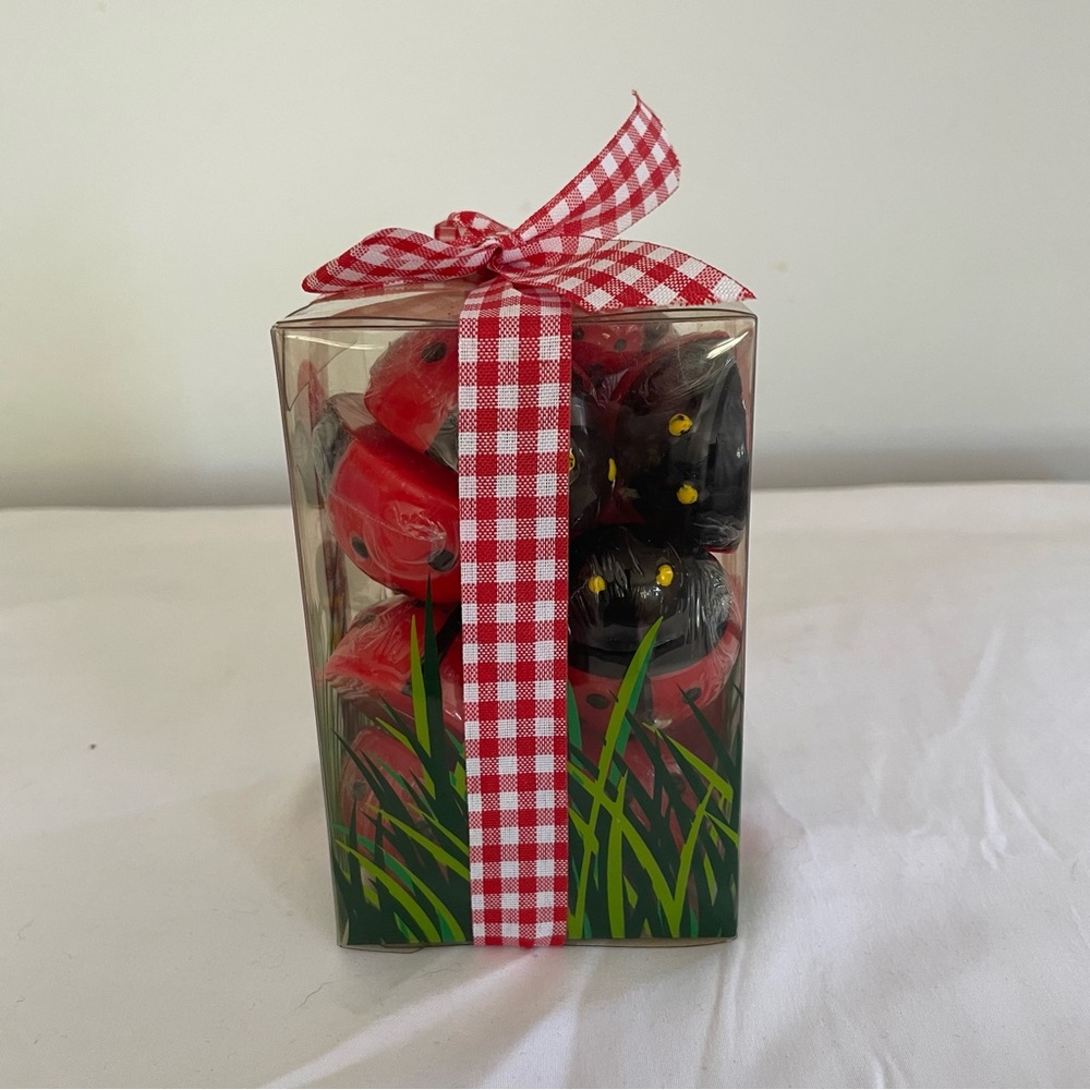 Crate&Barrel Red and Black Ladybug Floating Candles